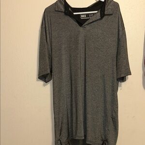 BKE Gray Polo Shirt Soft Knit Casual